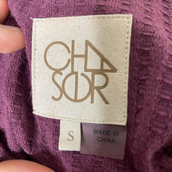 Chaser Purple Long Sleeve Thermal Top Button Cuffs Waffle Knit Shirt Size Small - Picture 5 of 6